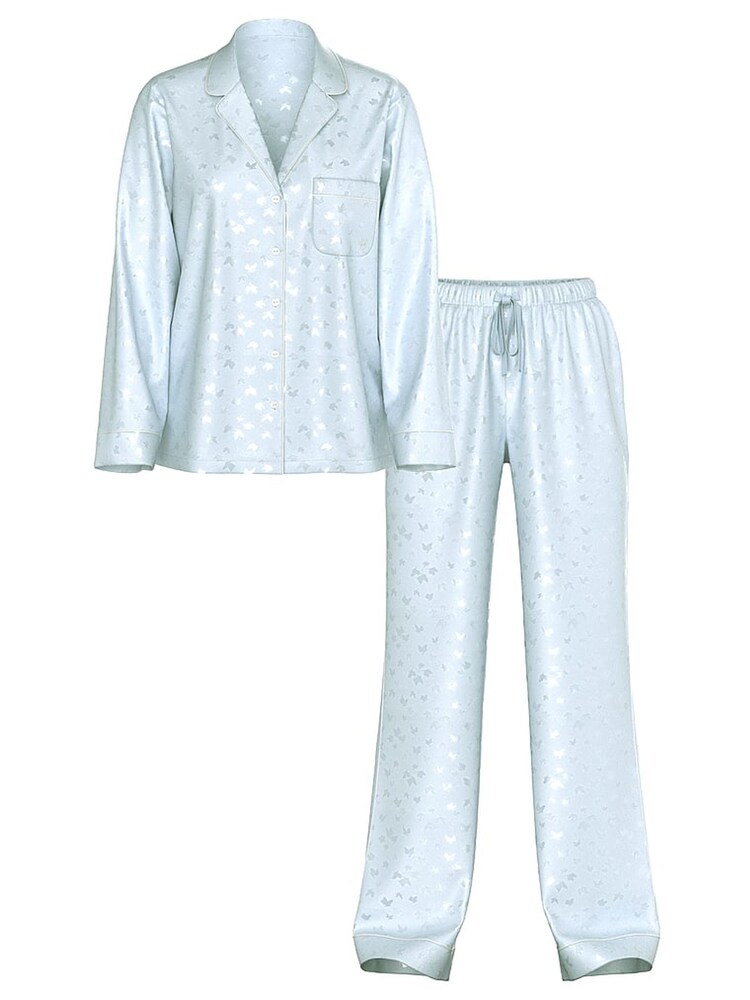 Victoria's Secret Palest Blue Butterfly Satin Long Pyjamas Set - Image 3 of 3