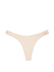 Victoria's Secret PINK Marzipan Nude Thong Cotton Logo Knickers - Image 3 of 3
