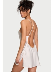 Victoria's Secret Coconut White Satin Open Back Slip - Image 2 of 3