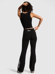Victoria's Secret PINK Black Diamonte Foldover Leggings - Image 2 of 3
