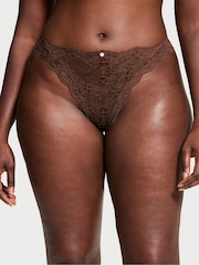 Victoria's Secret Ganache Nude Thong Lace Knickers - Image 1 of 3