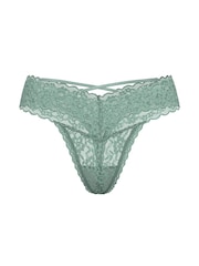 Victoria's Secret Seasalt Green Thong Strappy Back Knickers - Image 3 of 3