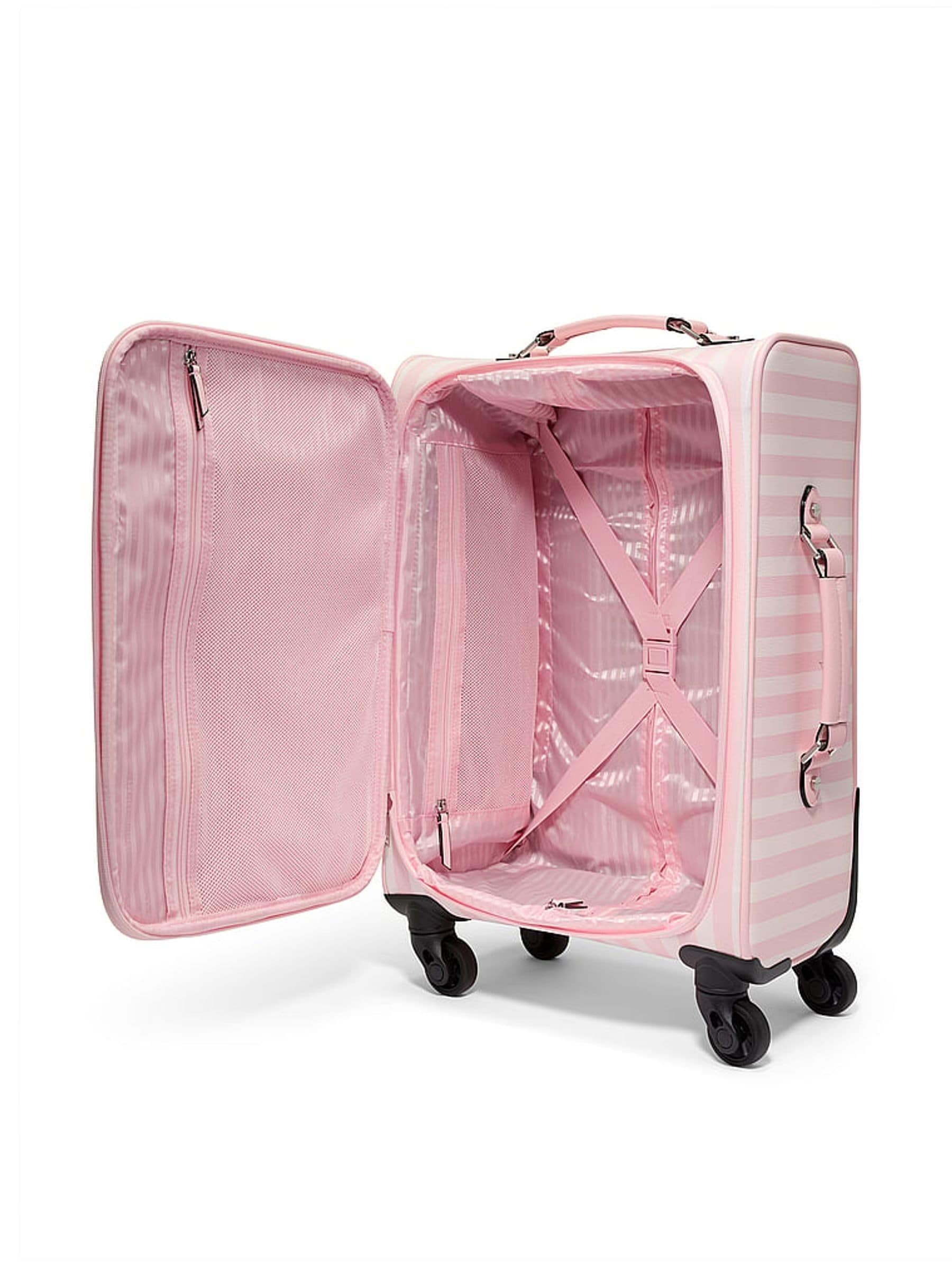 Buy Victoria's Secret Iconic Stripe Pink Carry On Suitcase from