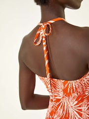 Roman Orange Shirred Bandeau Midi Dress - Image 5 of 5