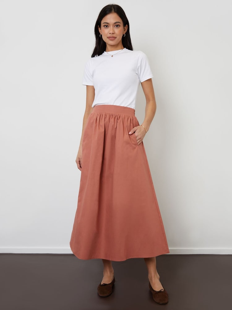 Threadbare Pink Maxi Skirt with Pockets - Image 1 of 4