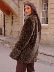Love & Roses Brown Leopard Print Coat - Image 4 of 4