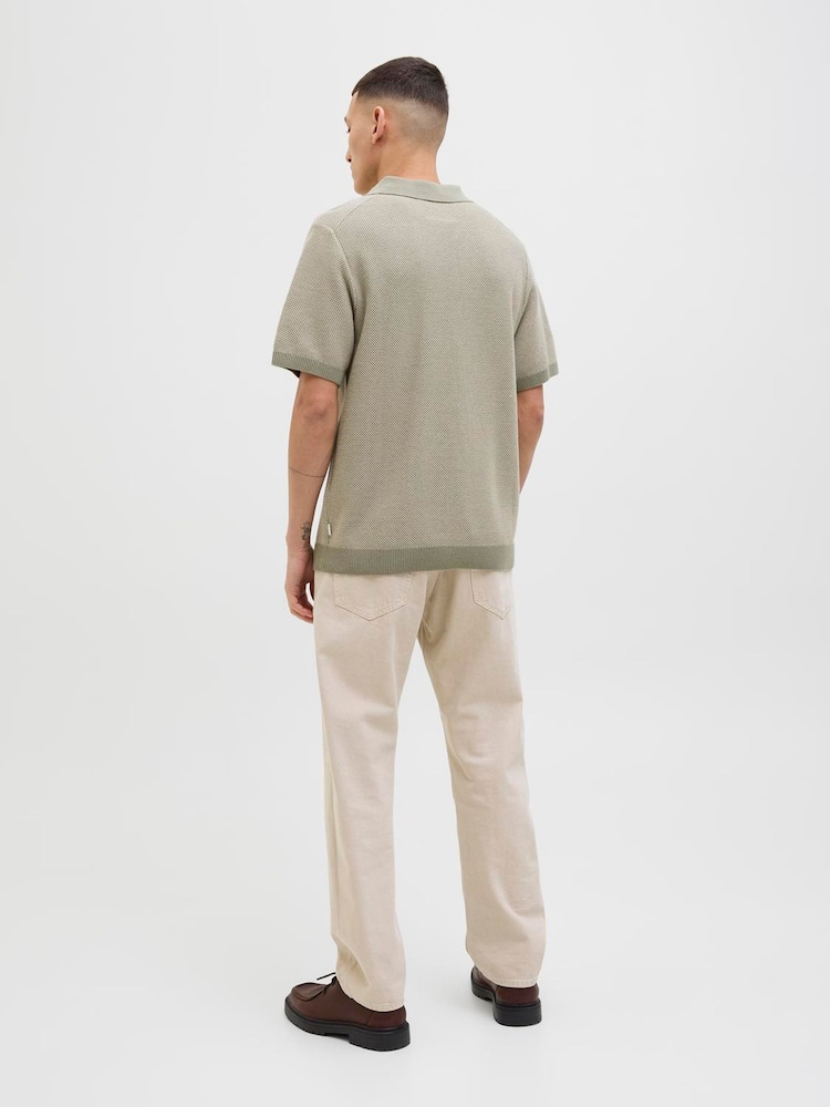 JACK & JONES Grey 100% Cotton Premium Knit Polo Shirt - Image 2 of 5 JACK & JONES Grey 100% Cotton Premium Knit Polo Shirt - Image 2 of 5