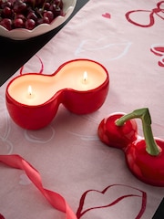 Cherry & Almond Ceramic Cherry Valentines Decorative Candle - Image 1 of 4