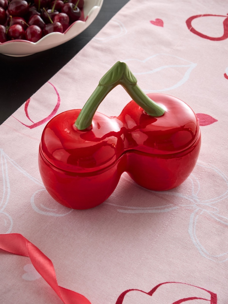 Cherry & Almond Ceramic Cherry Valentines Decorative Candle - Image 2 of 4