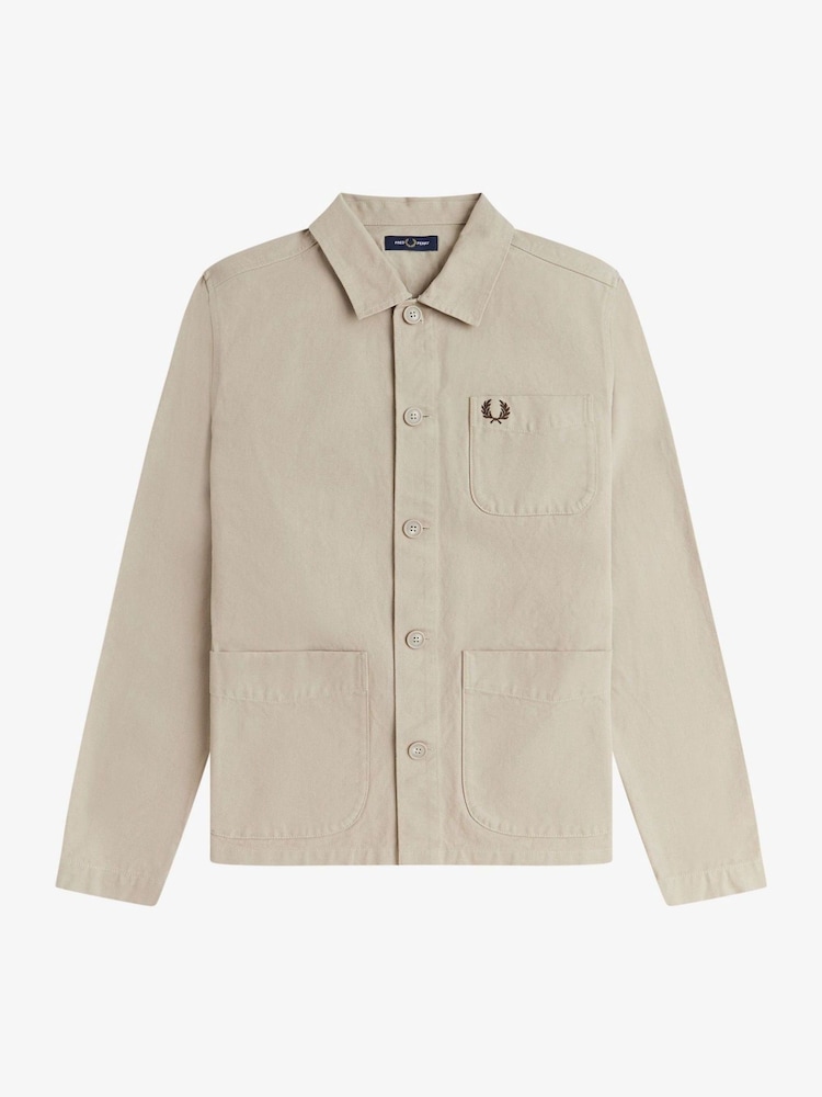 Fred Perry Natural Canvas Overshirt - Image 1 of 2