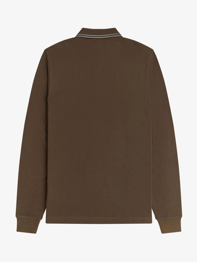 Fred Perry Twin Tipped Long Sleeve Polo Shirt - Imagen 2 de 2