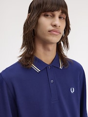 Fred Perry Blue Sleeve Twin Tipped Polo Shirt - Image 4 of 7