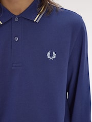 Fred Perry Blue Sleeve Twin Tipped Polo Shirt - Image 5 of 7