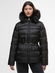 Barbour® International Black/White Cher Puffer Jacket - Image 1 of 8