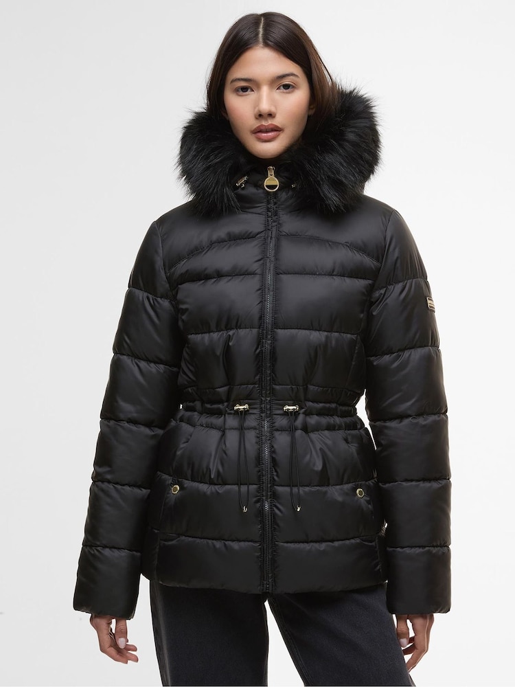 Barbour® International Black/White Cher Puffer Jacket - Image 1 of 8