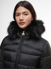 Barbour® International Black/White Cher Puffer Jacket - Image 4 of 8