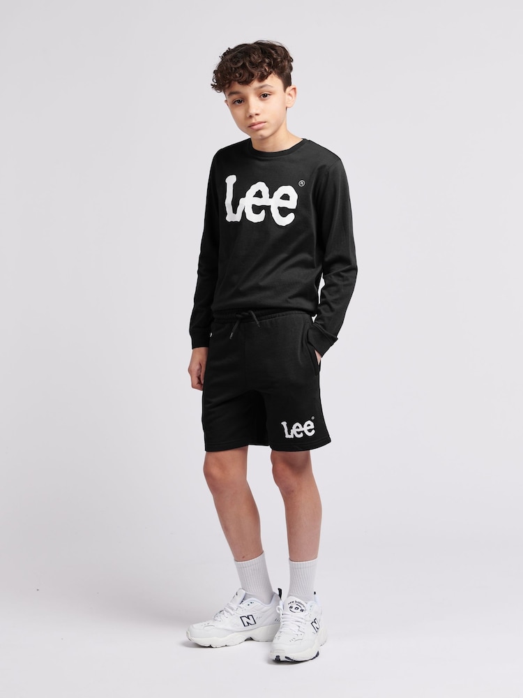 Lee Black Boys Wobbly 100% Cotton Graphic Shorts - Image 2 of 8