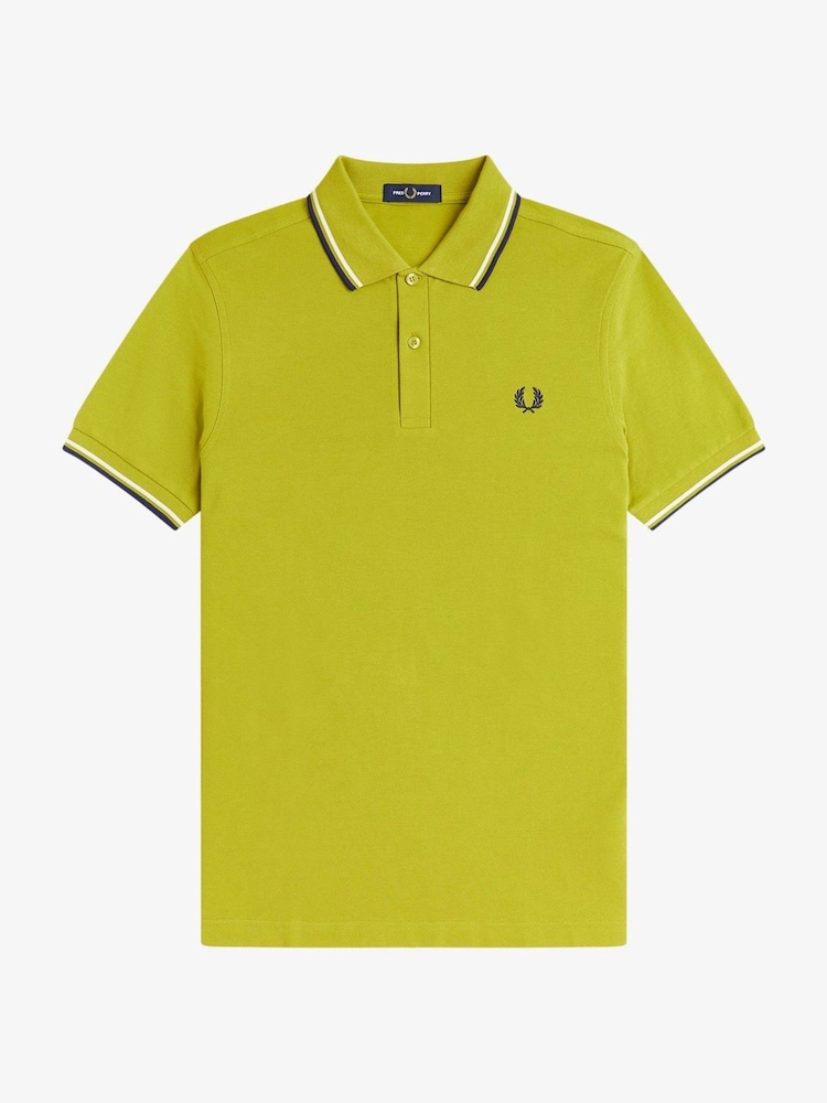 Fred Perry Yellow Twin Tipped Polo Shirt - Image 1 of 2