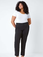 Roman Black Curve Straight Leg Trousers - Image 3 of 5