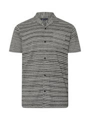 BadRhino Big & Tall Black Jacquard Stripe Revere 100% Cotton Shirt - Image 5 of 6