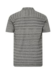 BadRhino Big & Tall Black Jacquard Stripe Revere 100% Cotton Shirt - Image 6 of 6