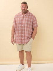 BadRhino Big & Tall Pink Seersucker Check 100% Cotton Shirt - Image 2 of 6