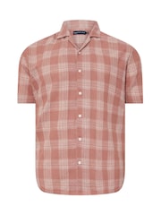 BadRhino Big & Tall Pink Seersucker Check 100% Cotton Shirt - Image 5 of 6