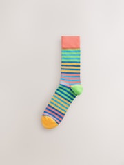 Bright Red/Yellow/Orange Pattern Socks 8 Pack - Image 4 of 11