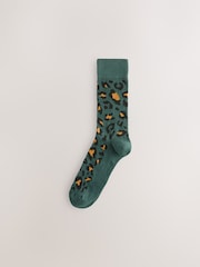 Blue/Green/Grey Animal Print - Gemusterte Socken, 5er-Pack - Bild 3 von 8