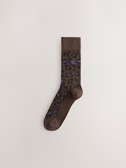 Blue/Green/Grey Animal Print - Gemusterte Socken, 5er-Pack - Bild 4 von 8