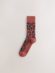 Blue/Green/Grey Animal Print - Gemusterte Socken, 5er-Pack - Bild 5 von 8