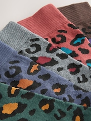 Blue/Green/Grey Animal Print - Gemusterte Socken, 5er-Pack - Bild 8 von 8