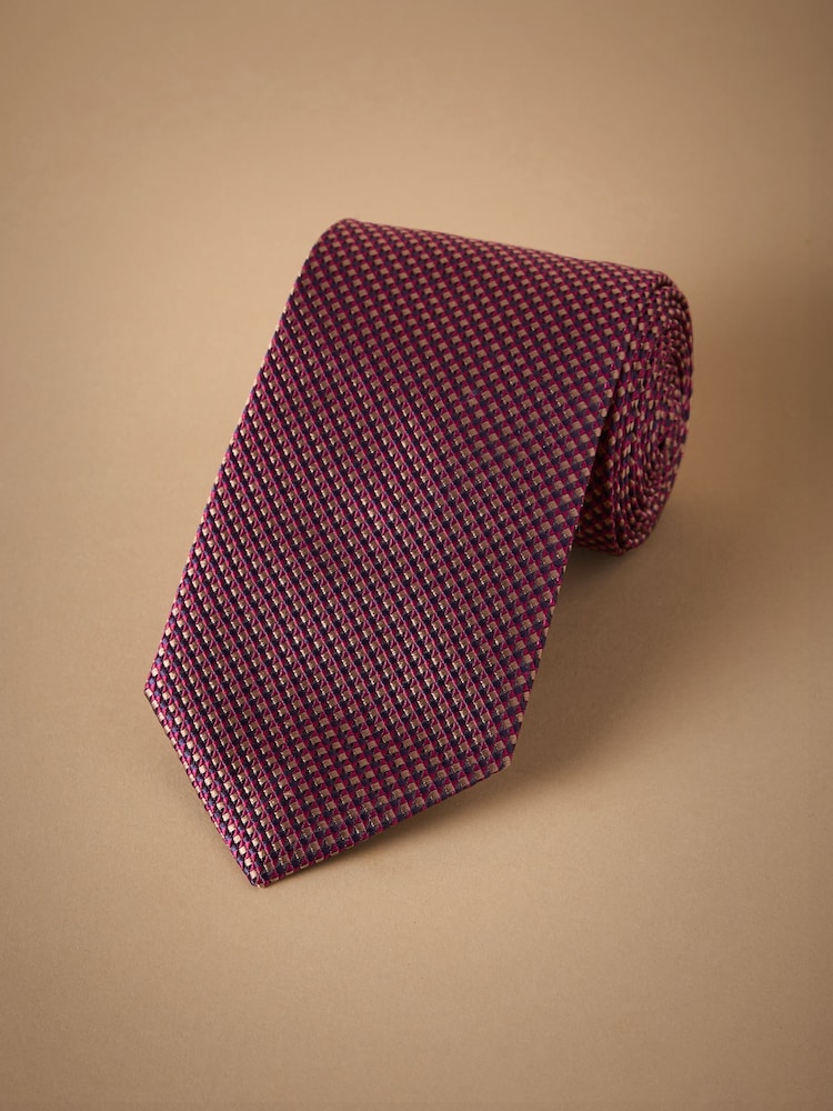 Dark Red Italian Silk Design Tie - Image 1 of 3 Dark Red Italian Silk Design Tie - Image 1 of 3