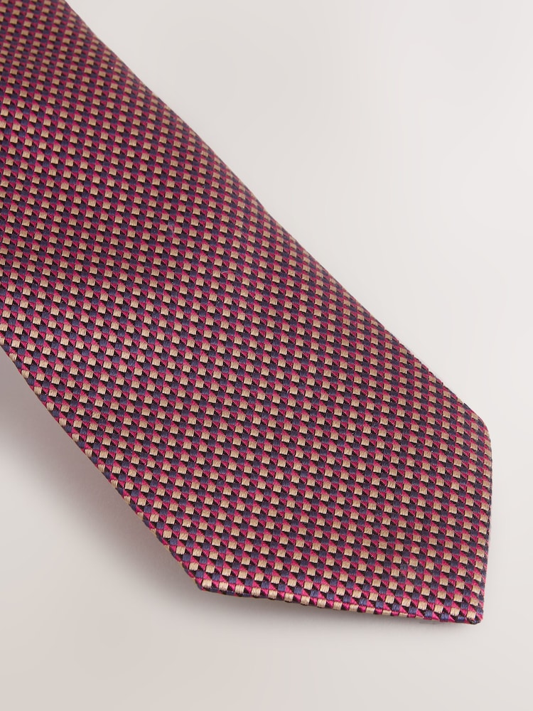 Blue Italian Silk Design Tie - Image 2 of 3