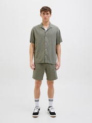 JACK & JONES Seersucker Revere Collar 100% Cotton Shirt And Shorts Set - Bild 1 von 7