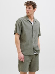 JACK & JONES Seersucker Revere Collar 100% Cotton Shirt And Shorts Set - Bild 3 von 7