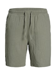 JACK & JONES Seersucker Revere Collar 100% Cotton Shirt And Shorts Set - Bild 7 von 7