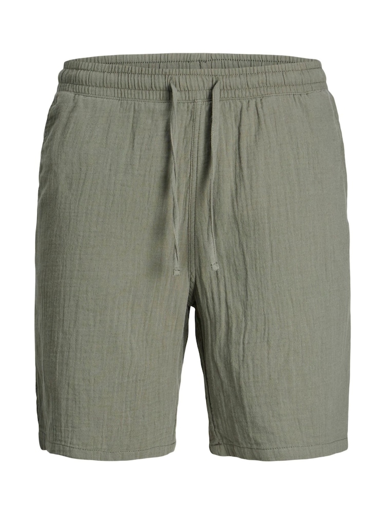 JACK & JONES Seersucker Revere Collar 100% Cotton Shirt And Shorts Set - Bild 7 von 7