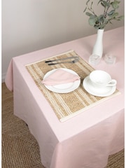Esselle Pink Avon 100% Cotton 240x140cm Blush Table Cloth - Image 5 of 5