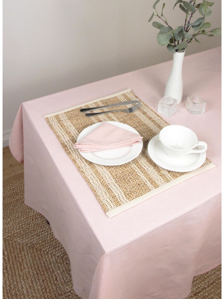 Esselle Pink Avon 100% Cotton 240x140cm Blush Table Cloth - Image 5 of 5