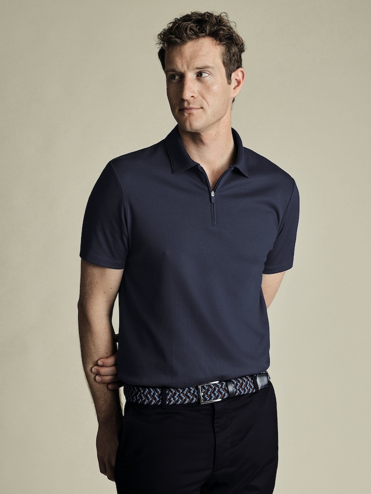 Charles Tyrwhitt Blue Performance Polo Shirt - Image 1 of 6