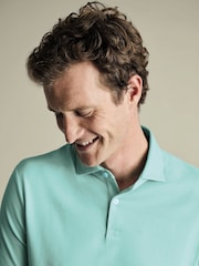 Charles Tyrwhitt Green Short Sleeve Smart Pique Polo Shirt - Image 2 of 5