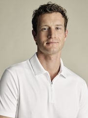 Charles Tyrwhitt White Performance Textured Polo Shirt - Image 2 of 5