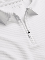 Charles Tyrwhitt White Performance Textured Polo Shirt - Image 4 of 5