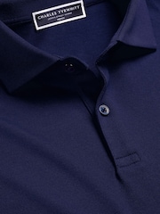 Charles Tyrwhitt Royal Blue Short Sleeve Smart Pique Polo Shirt - Image 3 of 5