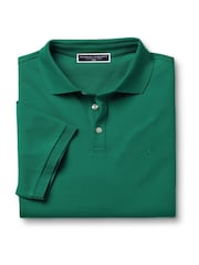 Charles Tyrwhitt Green Short Sleeve Stretch Pique Polo Shirt - Image 4 of 5