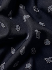 Charles Tyrwhitt Ink Blue Slim Fit Fish Slim Fit Short Sleeve Non-Iron Print 100% Cotton Shirt - Image 5 of 5