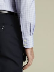 Charles Tyrwhitt Blue Slim Fit Slim Fit Egyptian 100% Cotton Check Shirt - Image 3 of 6