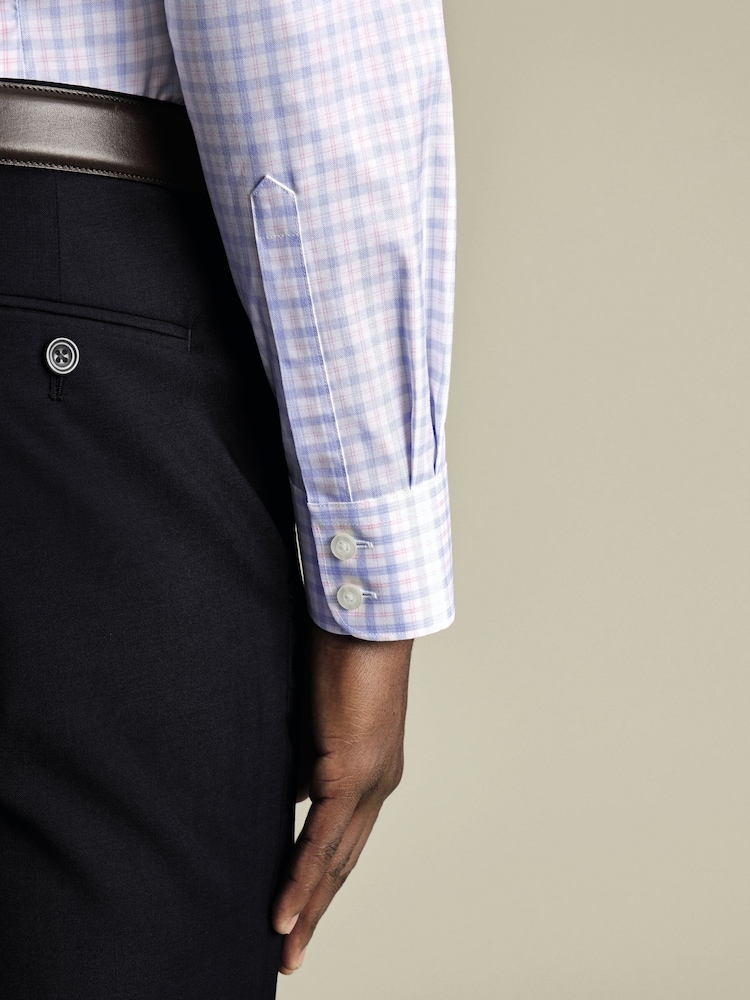 Rose - Chemise slim Charles Tyrwhitt égyptienne 100% coton à carreaux - Image 3 of 6