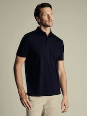 Charles Tyrwhitt BlueNavy Short Sleeve Smart Pique Polo Shirt - Image 1 of 5
